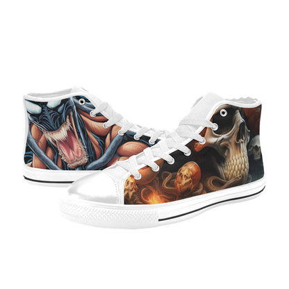 MEN'S Cc Snakes Skulls Men’S High Top Canvas Grunge Custom Sneakers