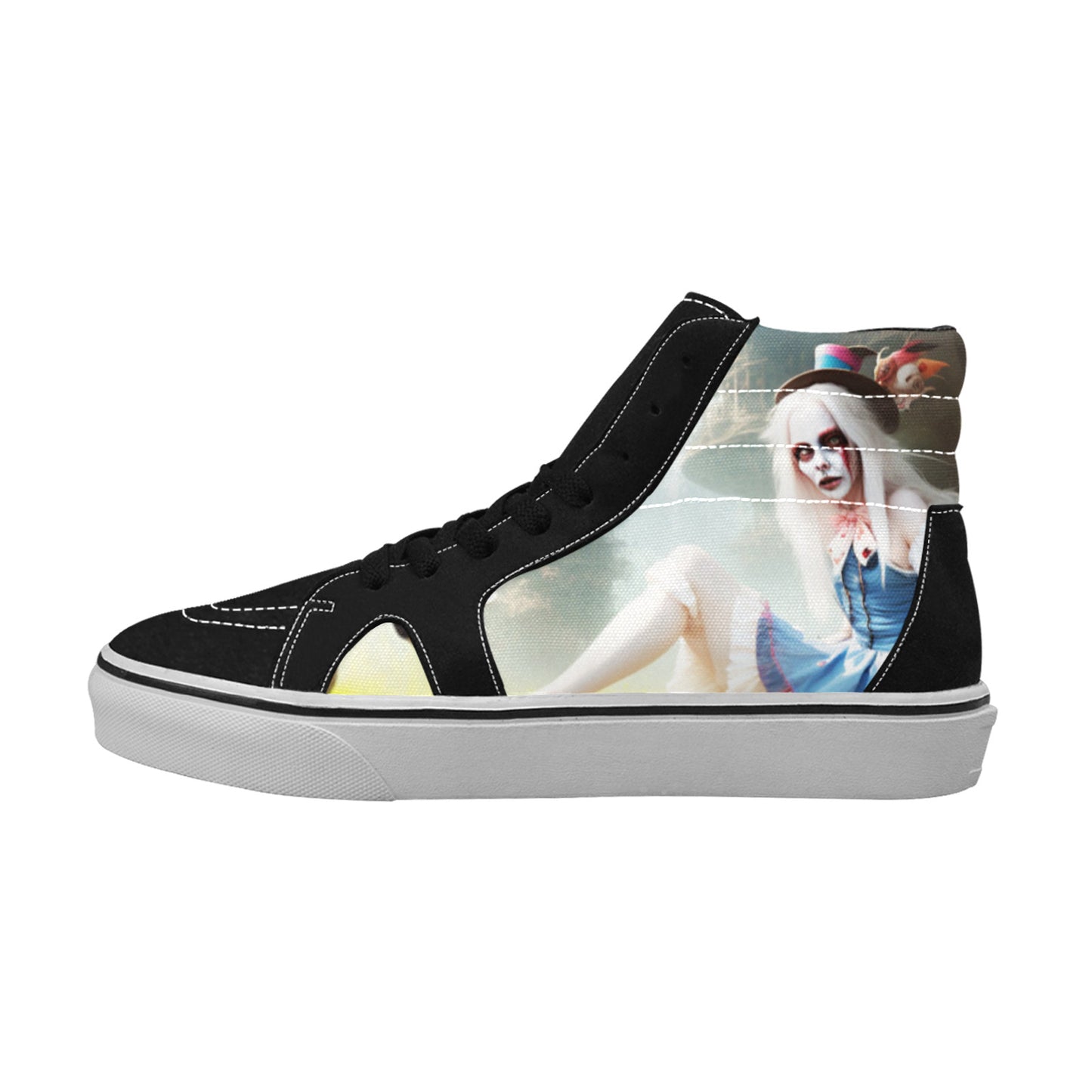WOMEN'S Acid Creepy Wonderland Psychedelic High Top Skateboarding Surreal Sneakers