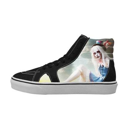 WOMEN'S Acid Creepy Wonderland Psychedelic High Top Skateboarding Surreal Sneakers