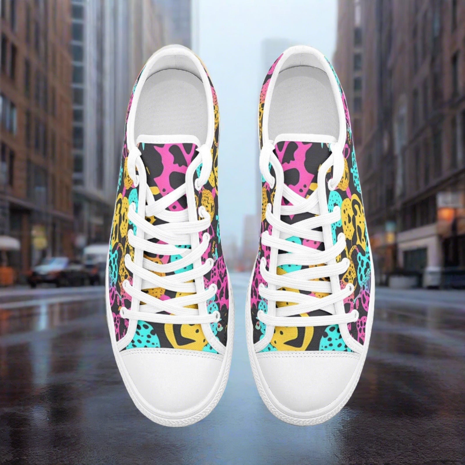 Peacock Neon Electric Unique Bold Art - Freaky Shoes | Custom Art Sneakers