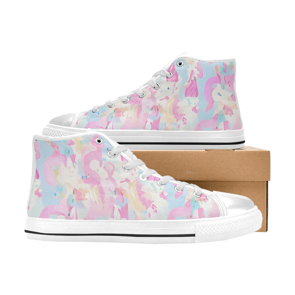 MEN'S Cc Unicorn Art Unicorns High Top Canvas Wallpaper Art Sneakers