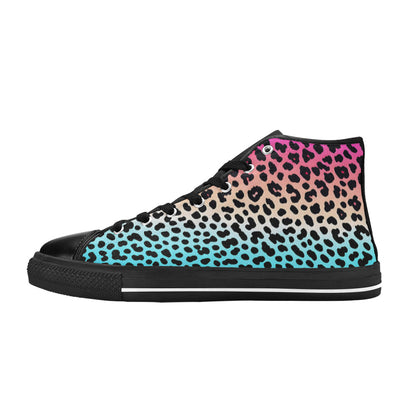 MEN'S Gradient Leopard Print Men’S High Top Canvas Surreal Sneakers
