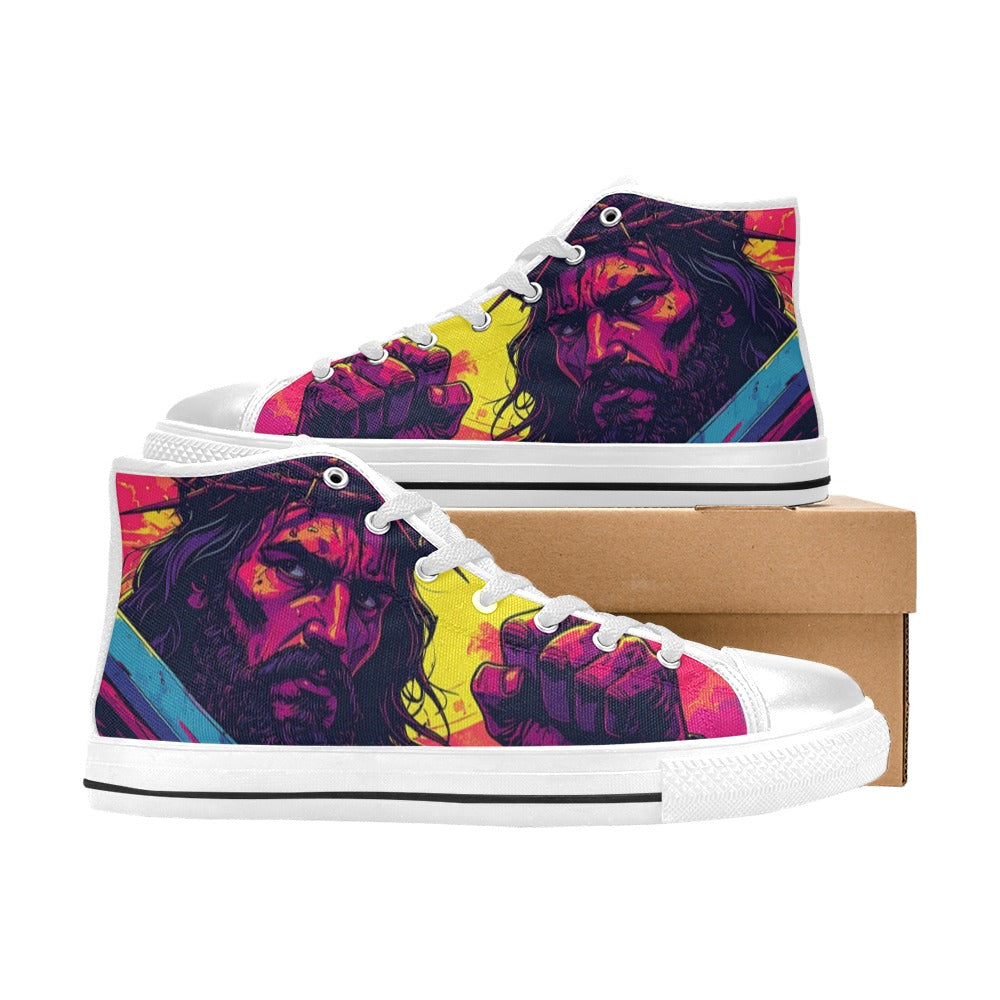 WOMEN'S Jesus_Ht_09 High Top Canvas Dark Academia Shoes