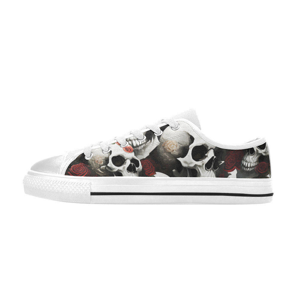 MEN'S Rose Skulls Dark 3 Canvas Aesthetic Custom Shoes