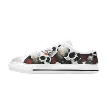 MEN'S Rose Skulls Dark 3 Canvas Aesthetic Custom Shoes