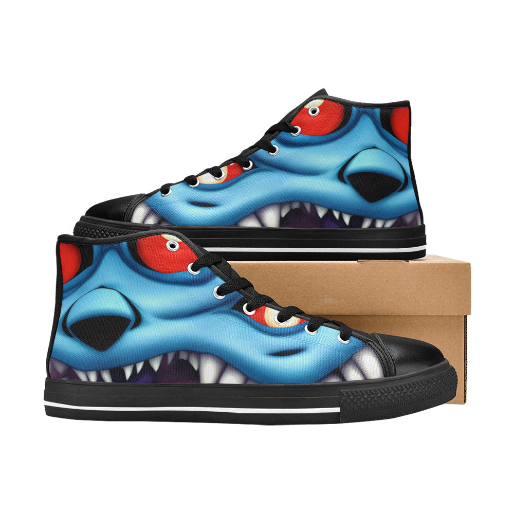 MEN'S Blue Rage Horror Men’S High Top Canvas Cottagecore Custom Shoes