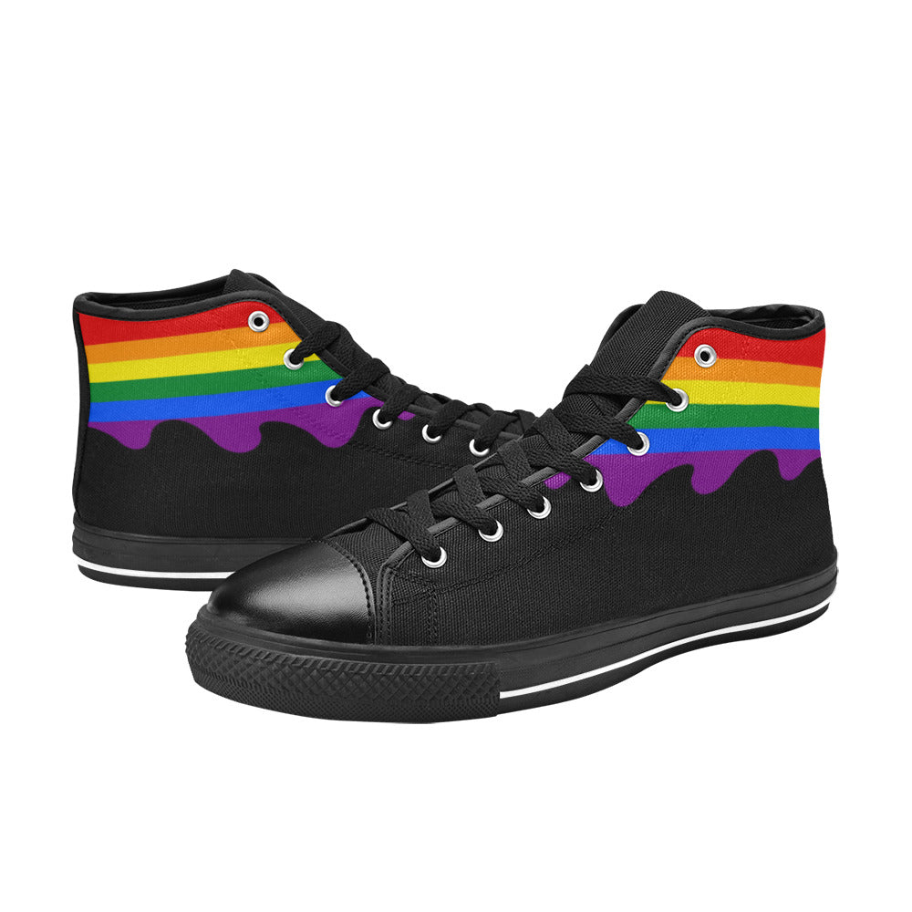 WOMEN'S Cc Pride Lgbt Flag High Top Canvas Wallpaper Art Sneakers
