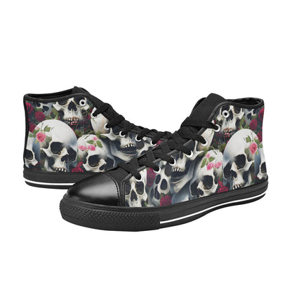 MEN'S Rose Skulls Dark 2 High Top Canvas Dark Academia Shoes