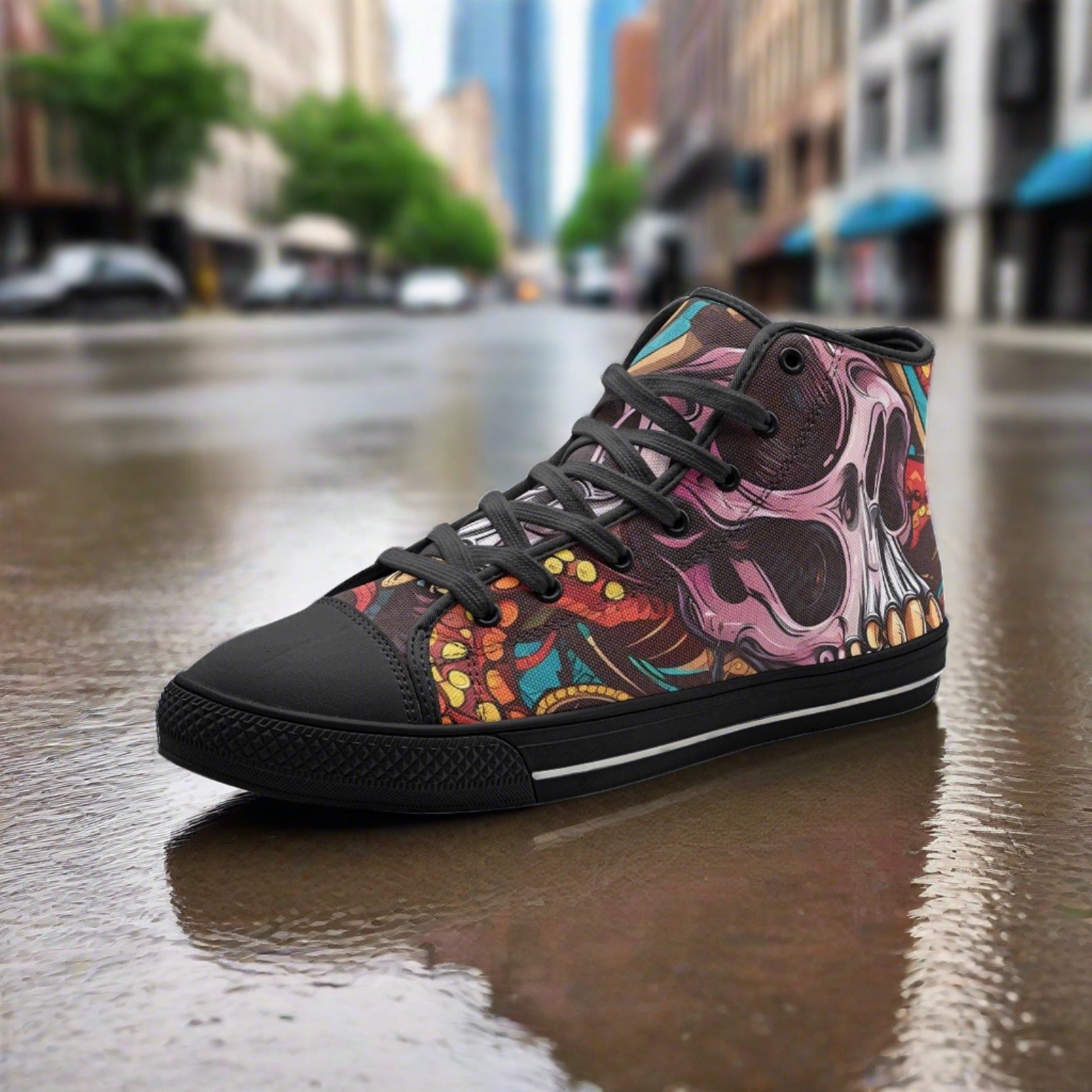 Peacock Navy Indigo Custom Bold Art - Freaky Shoes | Custom Art Sneakers
