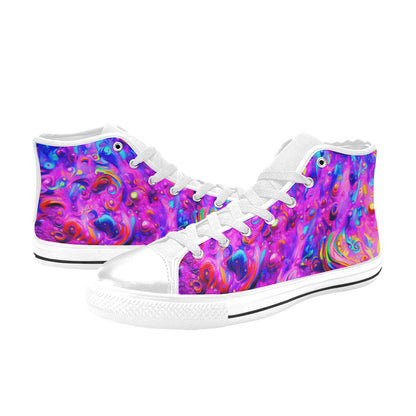 WOMEN'S Cc Acid Bath Art High Top Canvas Wallpaper Art Sneakers