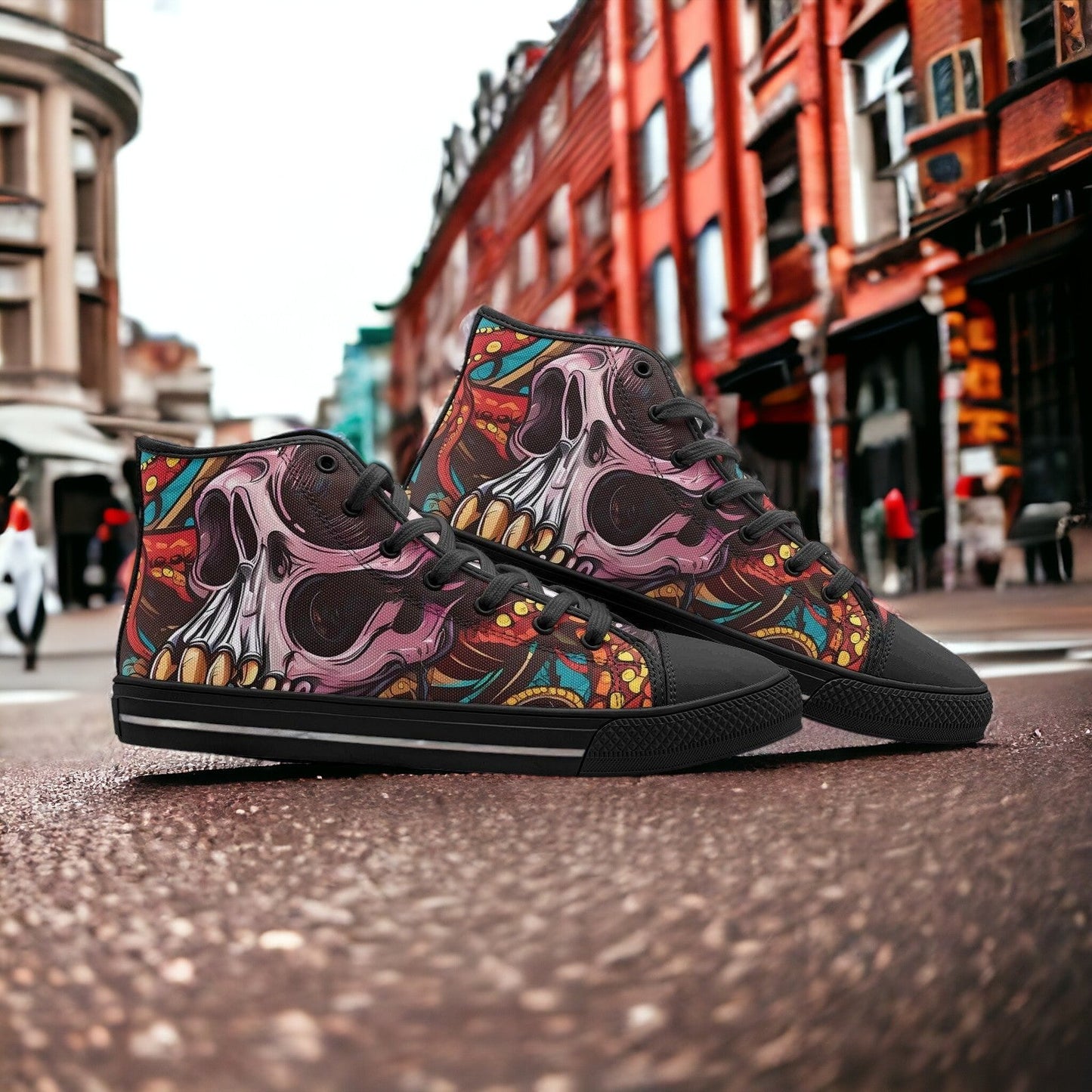 Peacock Navy Indigo Custom Bold Art - Freaky Shoes | Custom Art Sneakers