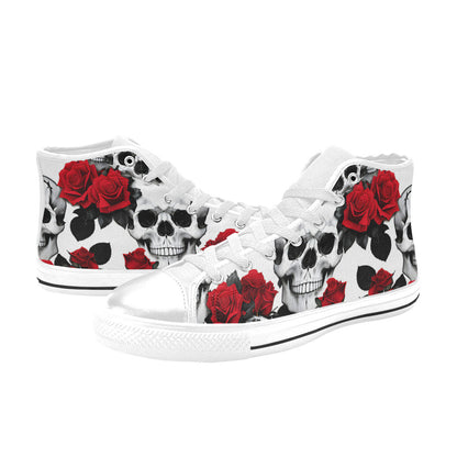 MEN'S Skulls Roses Deluxe 7 High Top Canvas Surreal Shoes