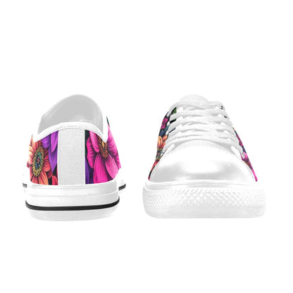 KIDS' Trippy Floral Chaos Low Top Canvas Neon Fantasy Shoes