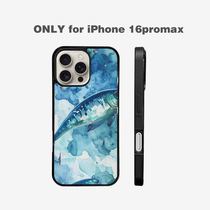 iPhone 16 Pro Max Case — Fishing Lure And Hook Pattern Seamless, Customized Protective Case