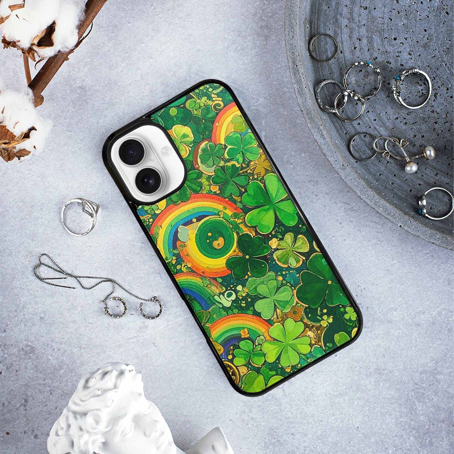 iPhone 16 Plus Case — St Patrick\'s Clover St Patrick\'s Clover, Custom Printed Phone Case