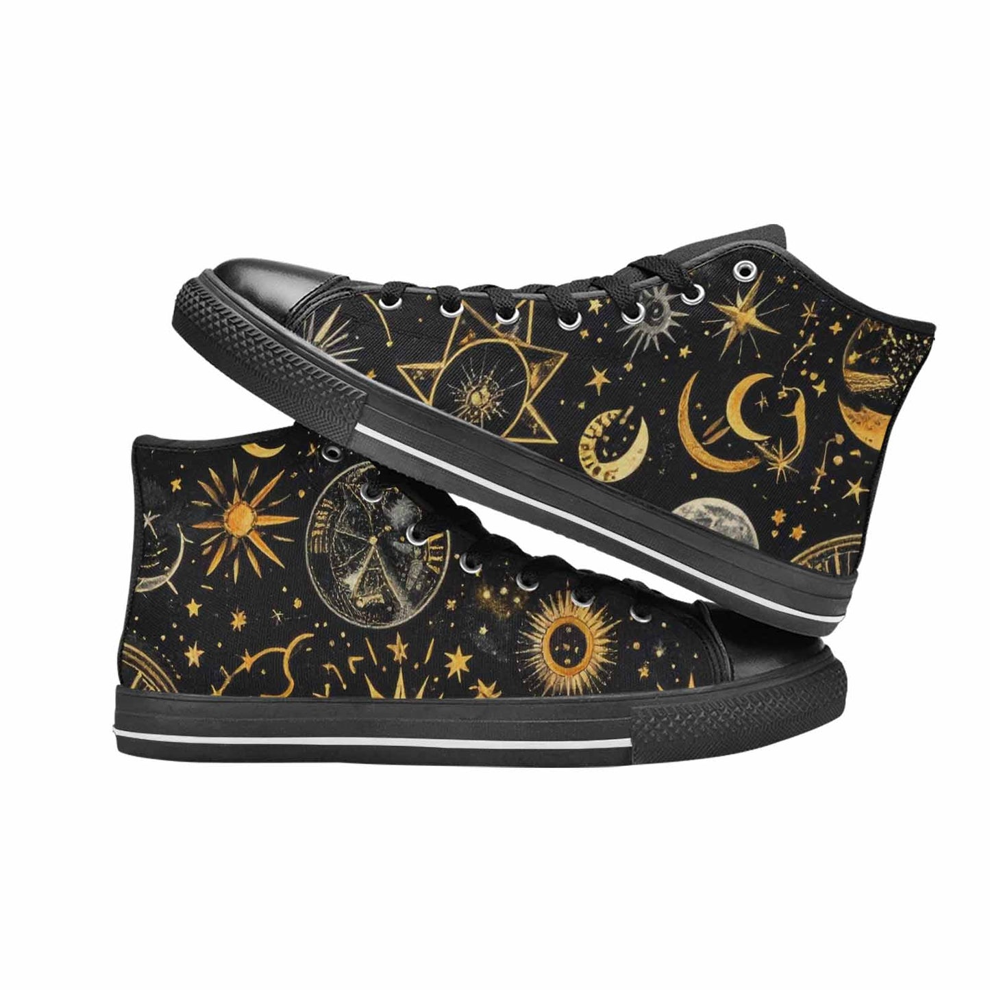 WOMEN'S Zodiac Constellation Star High Top Canvas Surreal Custom Sneakers