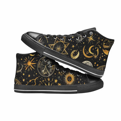 WOMEN'S Zodiac Constellation Star High Top Canvas Surreal Custom Sneakers