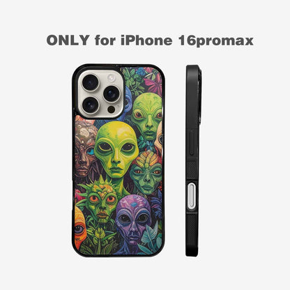 iPhone 16 Pro Max Case — Aliens Pattern Hundreds Of Sma, Custom Made Phone Cover