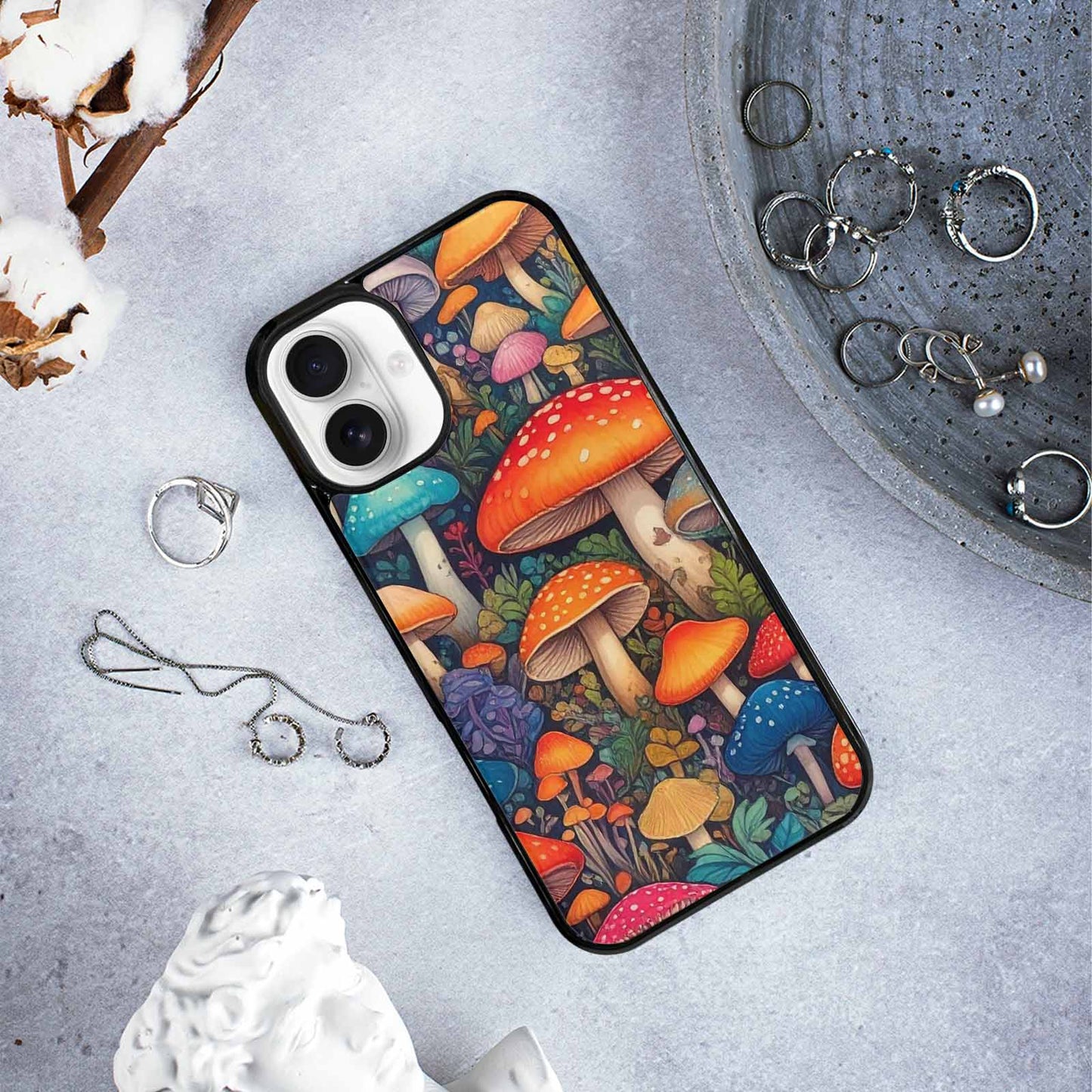 iPhone 16 Plus Case — Mushrooms General Mushrooms Pa, Customized Protective Case