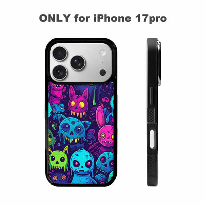 iPhone 17 Pro Case — Mixed Toxic Glow Creature Pattern Cartoon, Original Design Phone Case