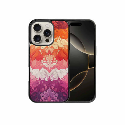 iPhone 16 Pro Case — Lesbian Flag Color Theme Small Rainbow, Custom Art Phone Cover