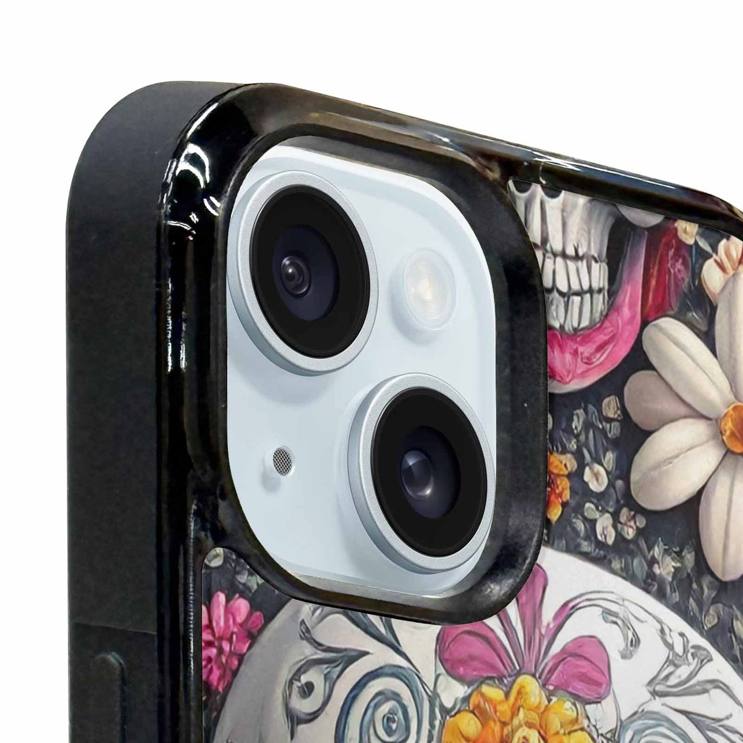 iPhone 15 Plus Case — Greyscale Black And White Dark Black, Customized Protective Case