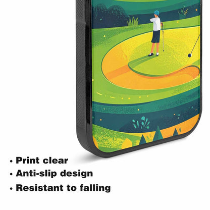 iPhone 15 Plus Case — Golf Cartoon Art Pattern, Custom Printed Phone Case