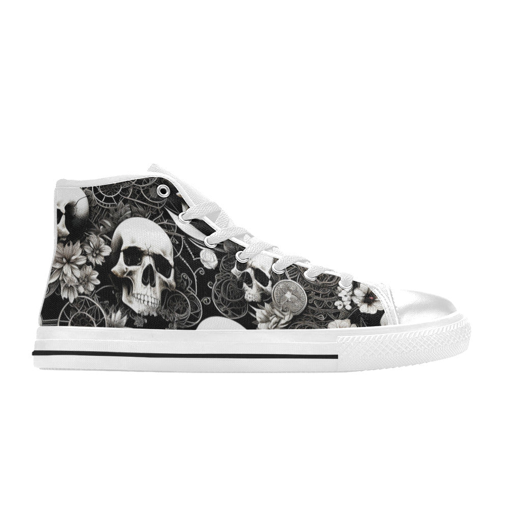 WOMEN'S Skulls Love High Top Canvas Vibrant Chaos Shoes