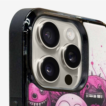 iPhone 16 Pro Max Case — Monsters General Black Pink Ink Cartoon, Personalized Phone Case
