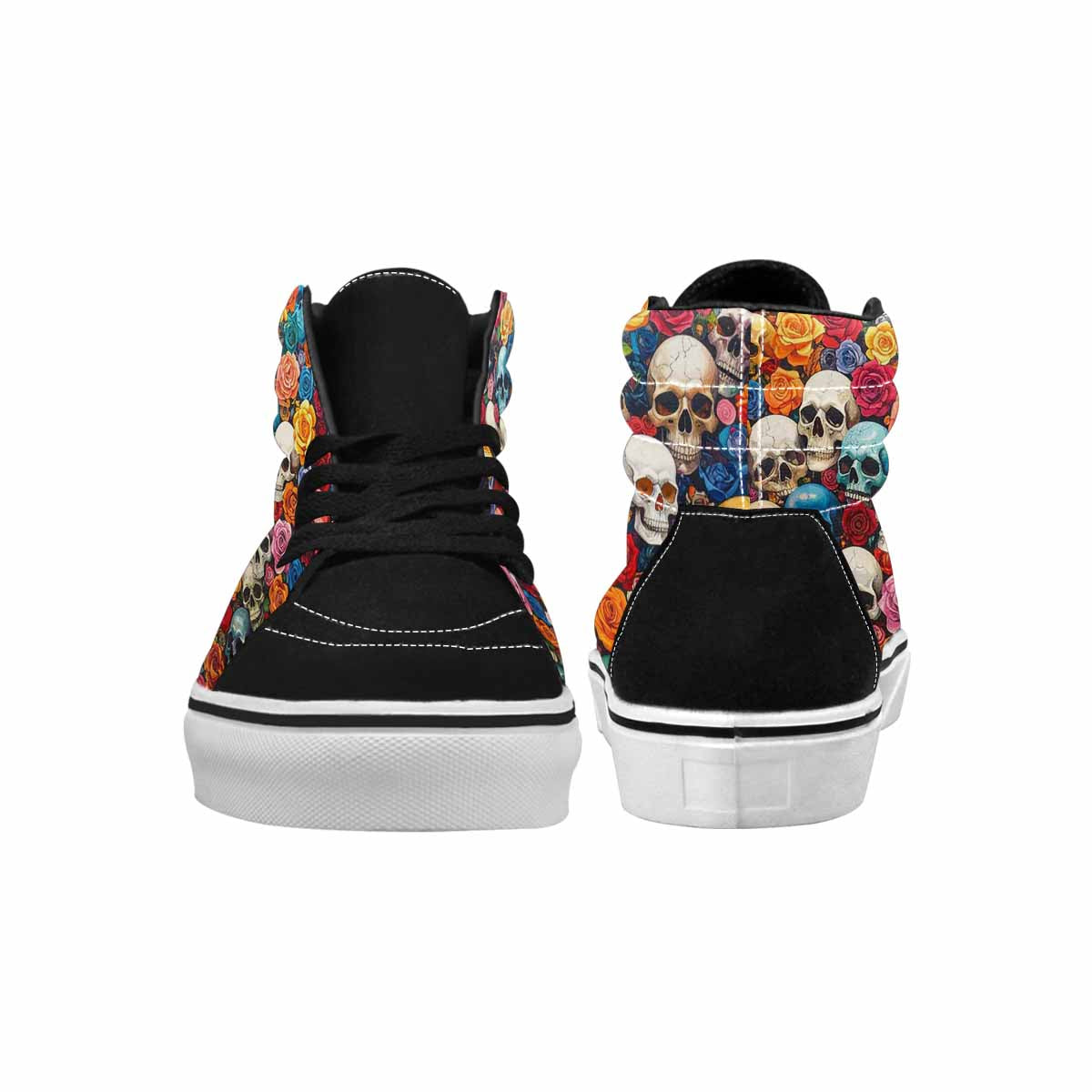 MEN'S Skulls High Top Canvas Statement Melting Art All Over Print Shoes