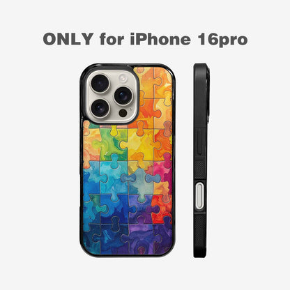 iPhone 16 Pro Case — Autism Puzzle Pieces Puzzle Piece Pattern, Custom Print Case Cover