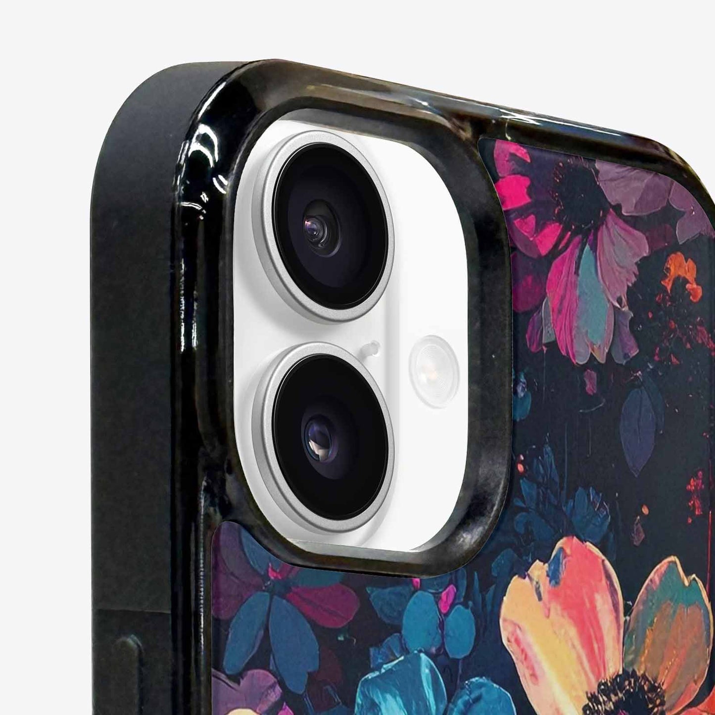 iPhone 16 Plus Case — Shadowy Glitch Floral Pattern Hundreds Of, Custom Print Case Cover