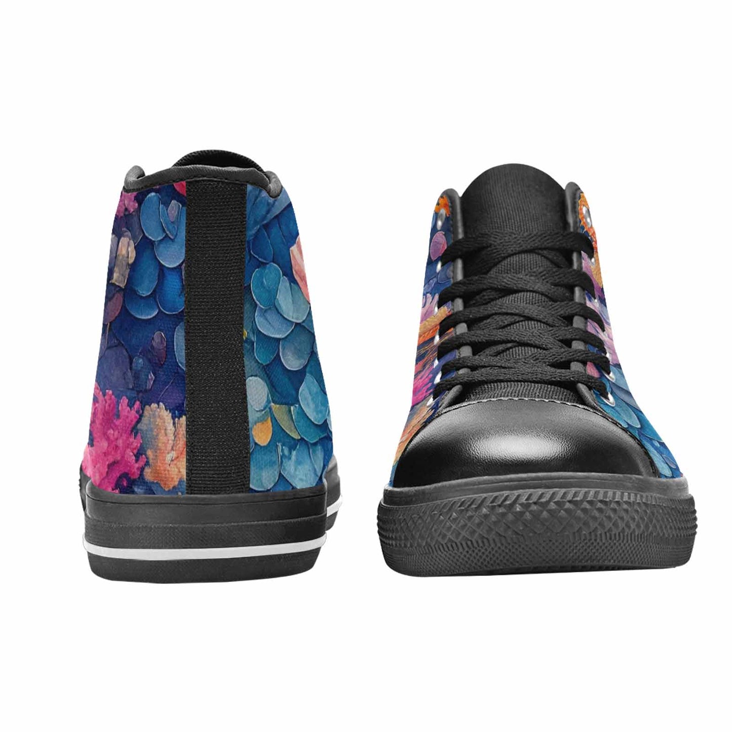MEN'S Fish Scale Coral High Top Canvas Vivid Shoes