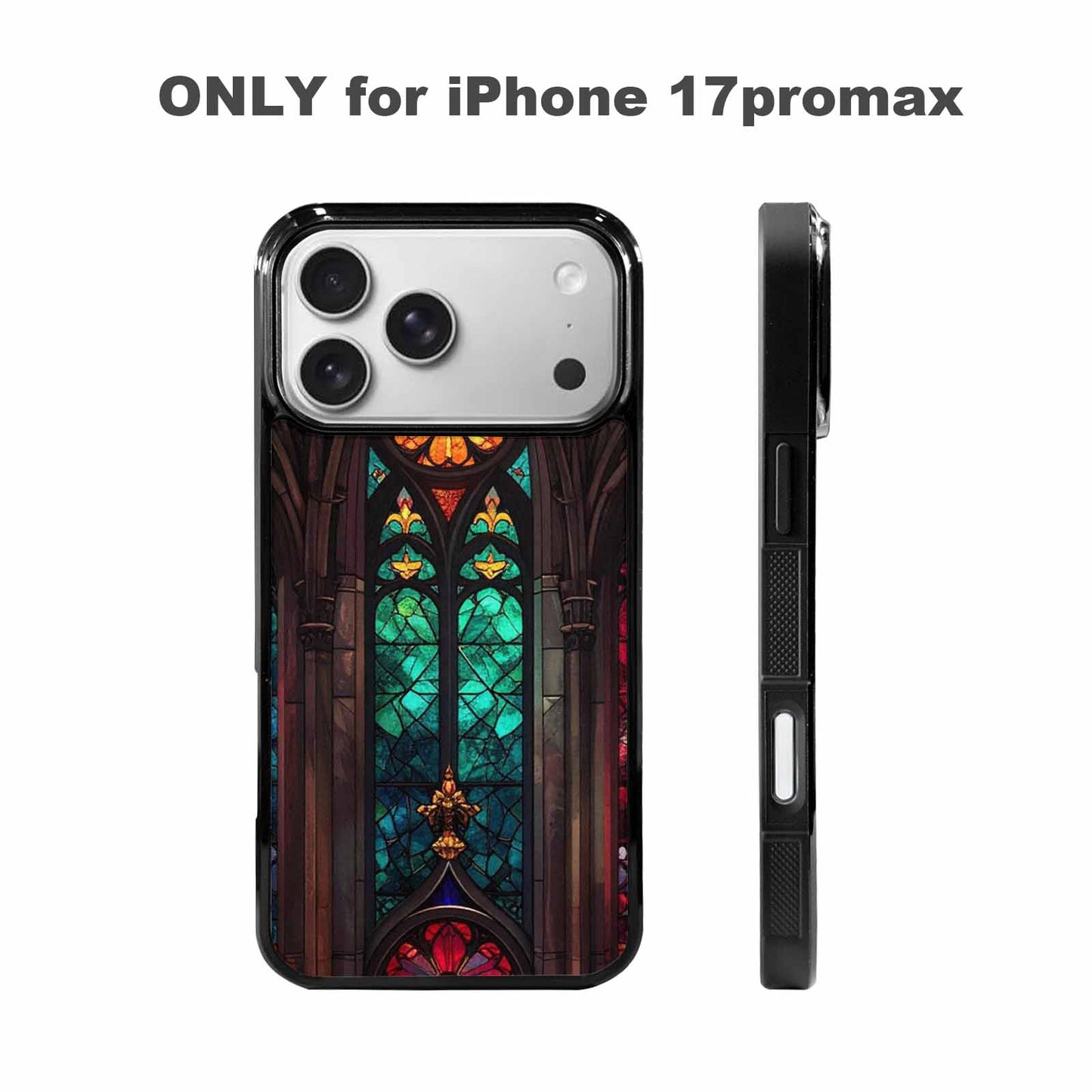 iPhone 17 Pro Max Case — Stained Glass Cathedral Original Art, Custom Art Phone Cover