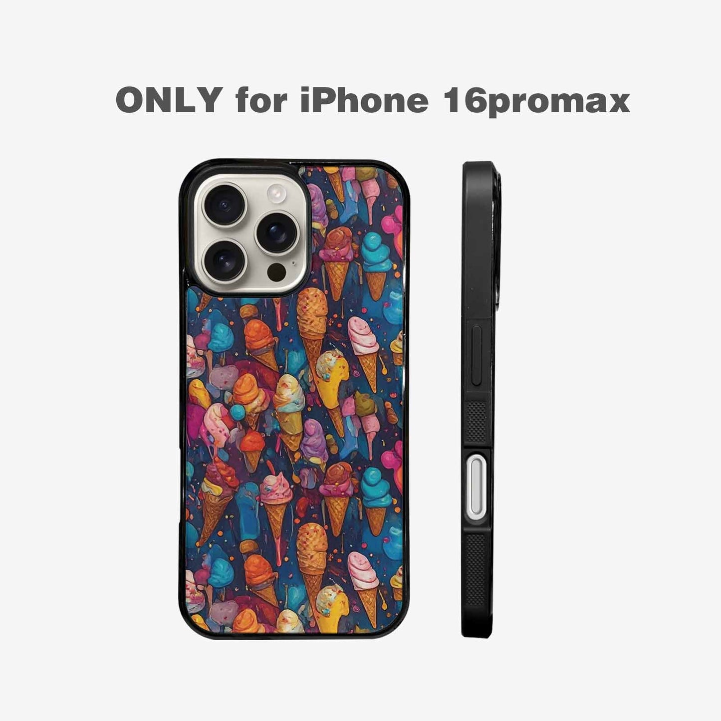 iPhone 16 Pro Max Case — Ice Cream Motif Ice Cream Motifs, Customized Protective Case
