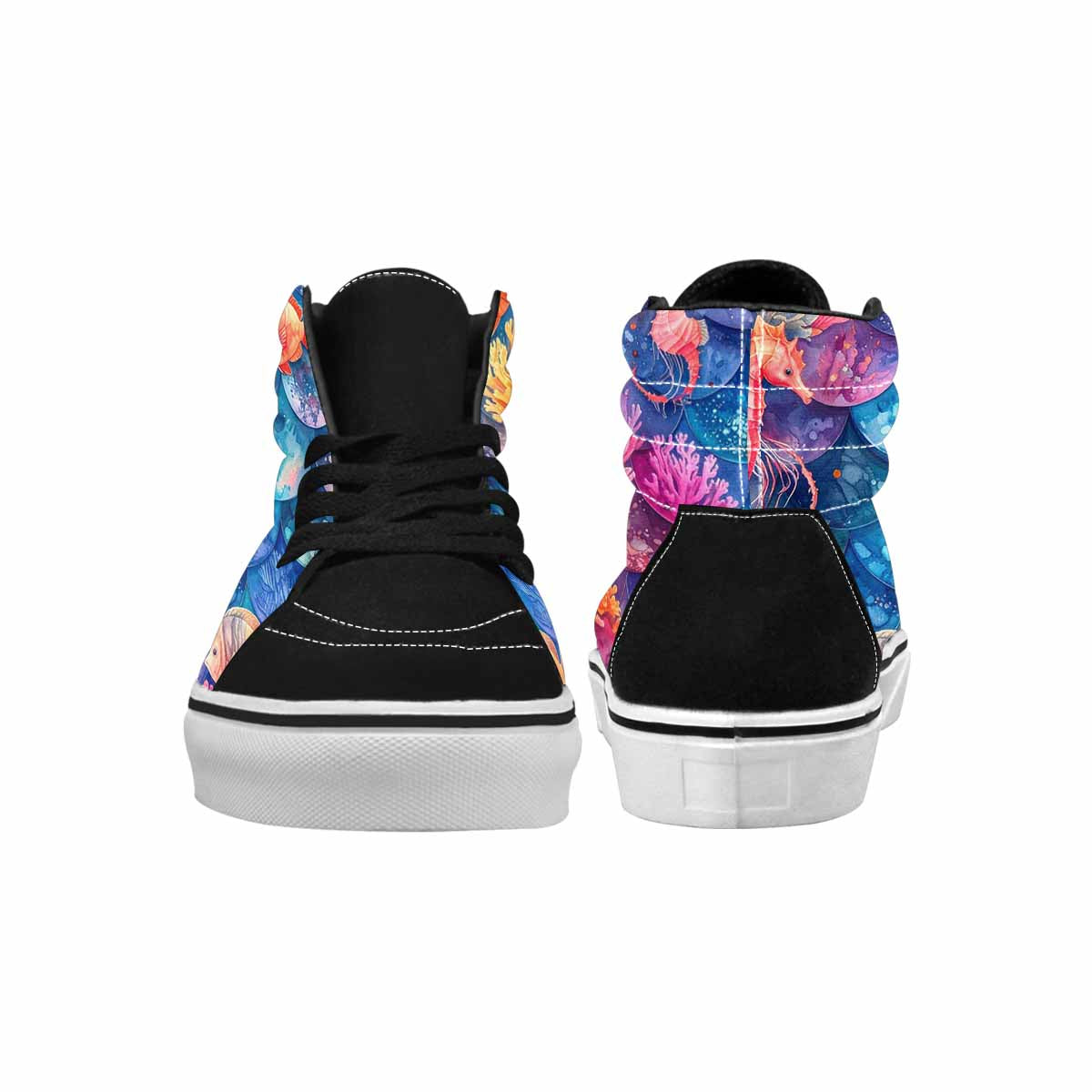 WOMEN'S Fish Scale Coral High Top Canvas Vivid Sneakers
