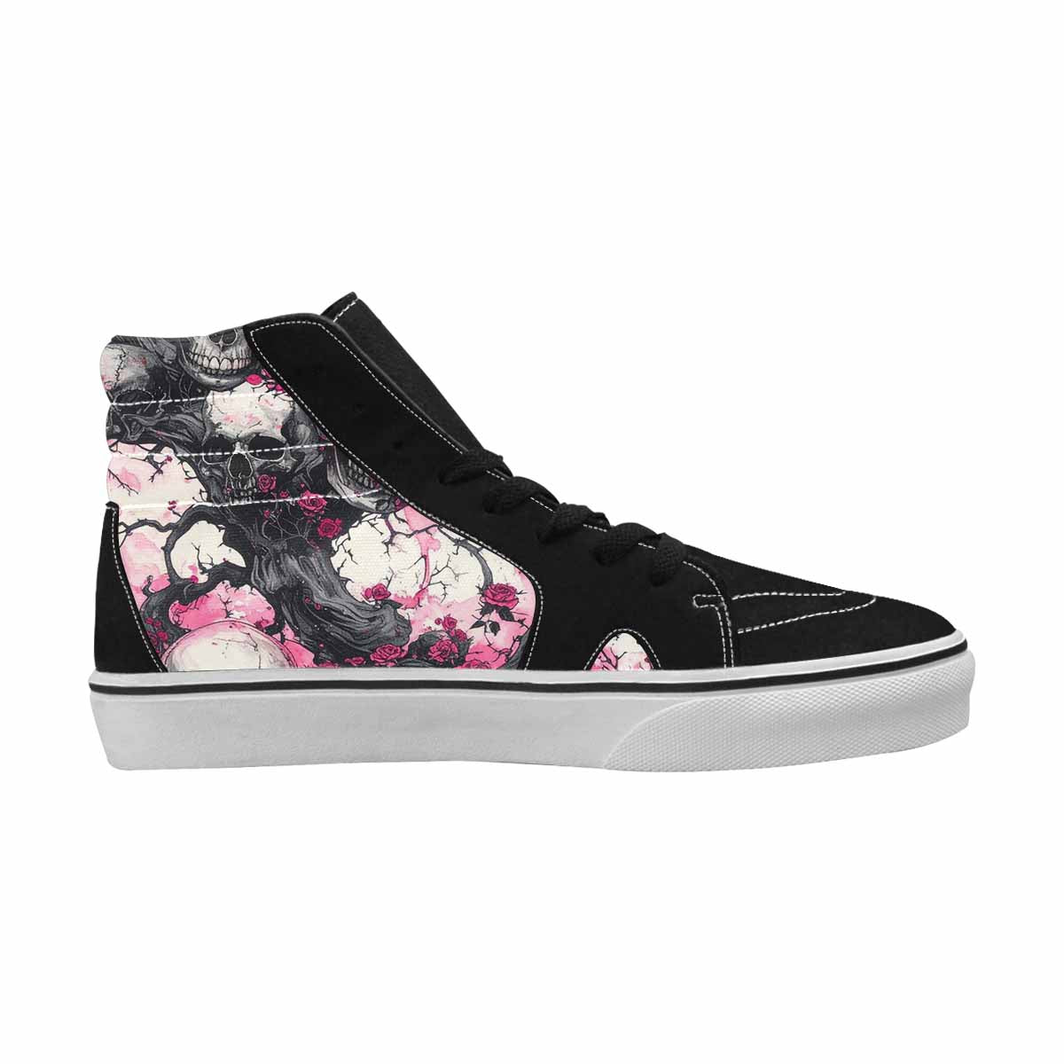 MEN'S Skull Roses High Top Canvas Vibrant Chaos Sneakers