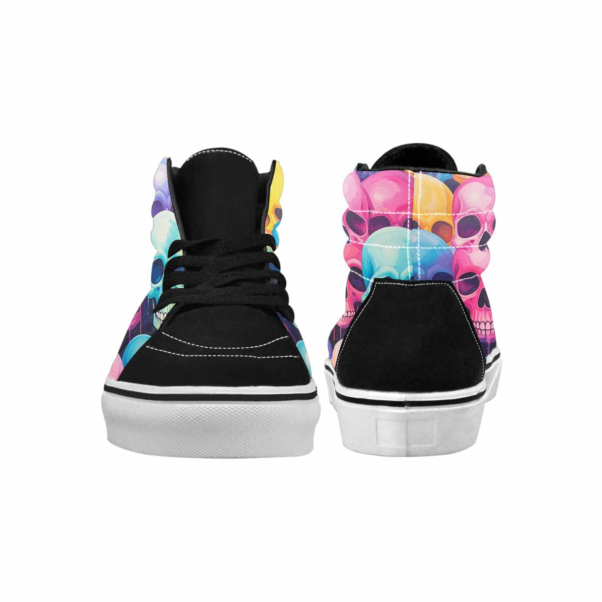 WOMEN'S Dripping Candy Skulls High Top Canvas Grunge Custom Sneakers