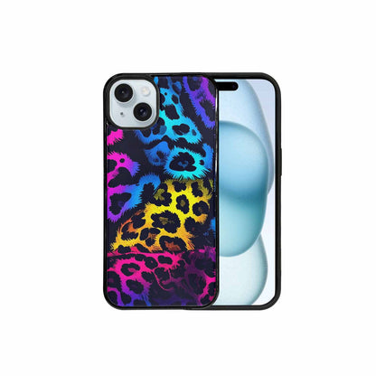 iPhone 15 Plus Case — Leopard Print Neon, Unique Phone Case Design