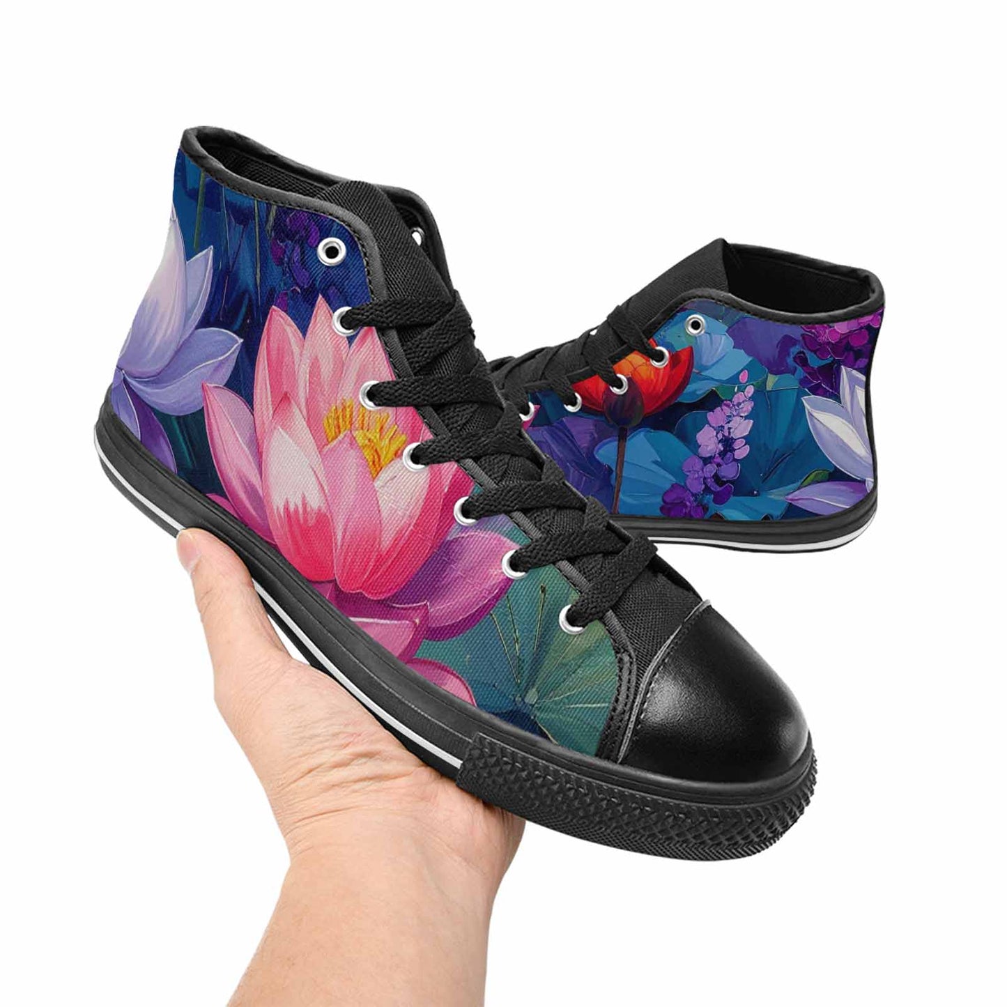 MEN'S Monet-Style Impressionist Water High Top Canvas Grunge Shoes