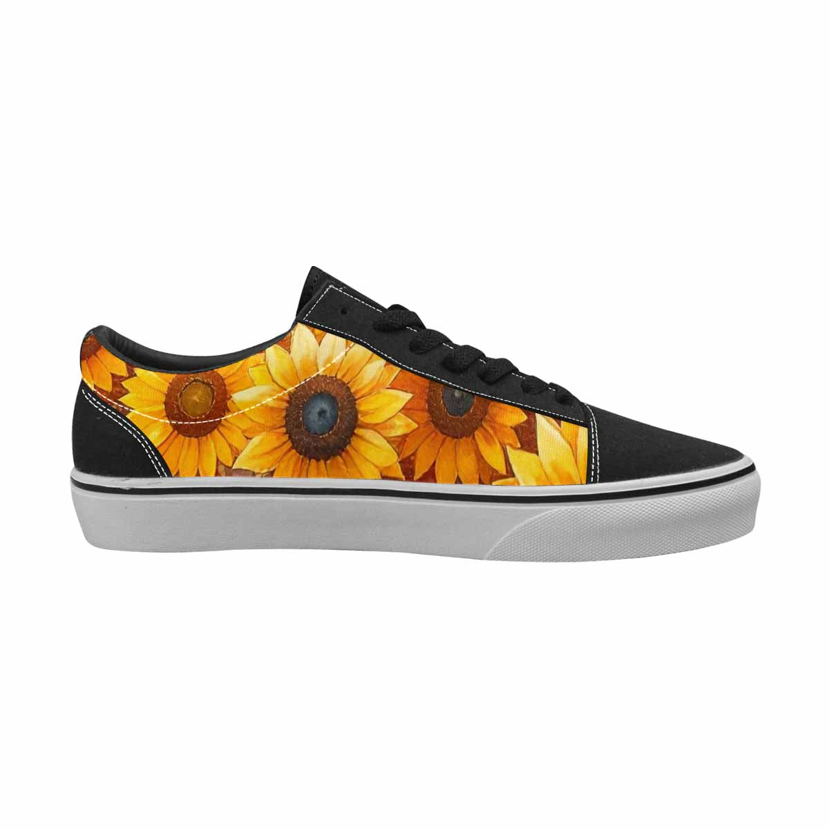 WOMEN'S Sunflower Burst Lace-Up Canvas Neon Fantasy Custom Shoes
