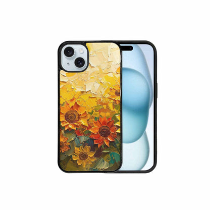 iPhone 15 Plus Case — Impressionist Sunflower Brushstroke Pattern Hundreds Of, Custom Art Phone Cover