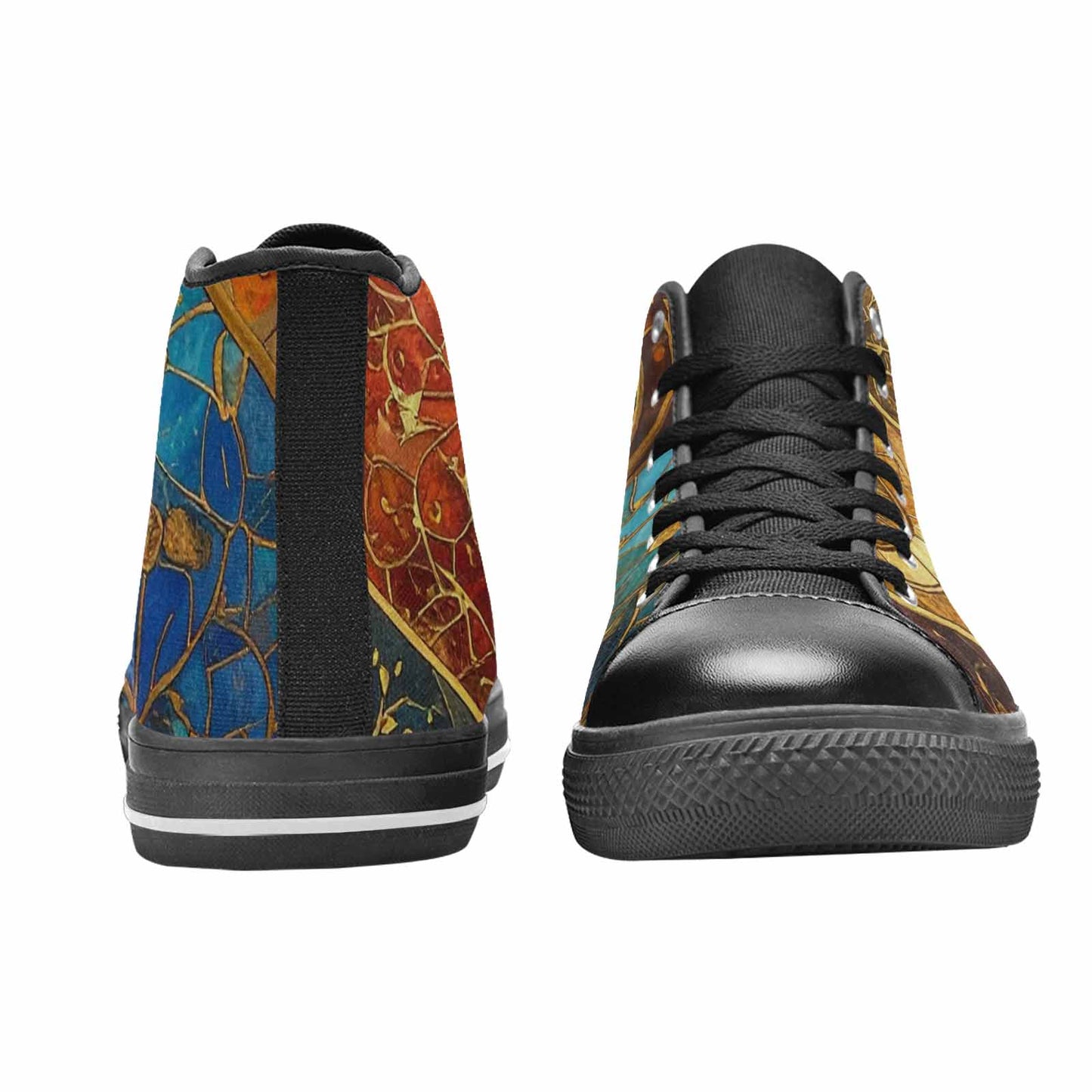 WOMEN'S Klimt-Style Gold Leaf High Top Canvas Y2K Shoes