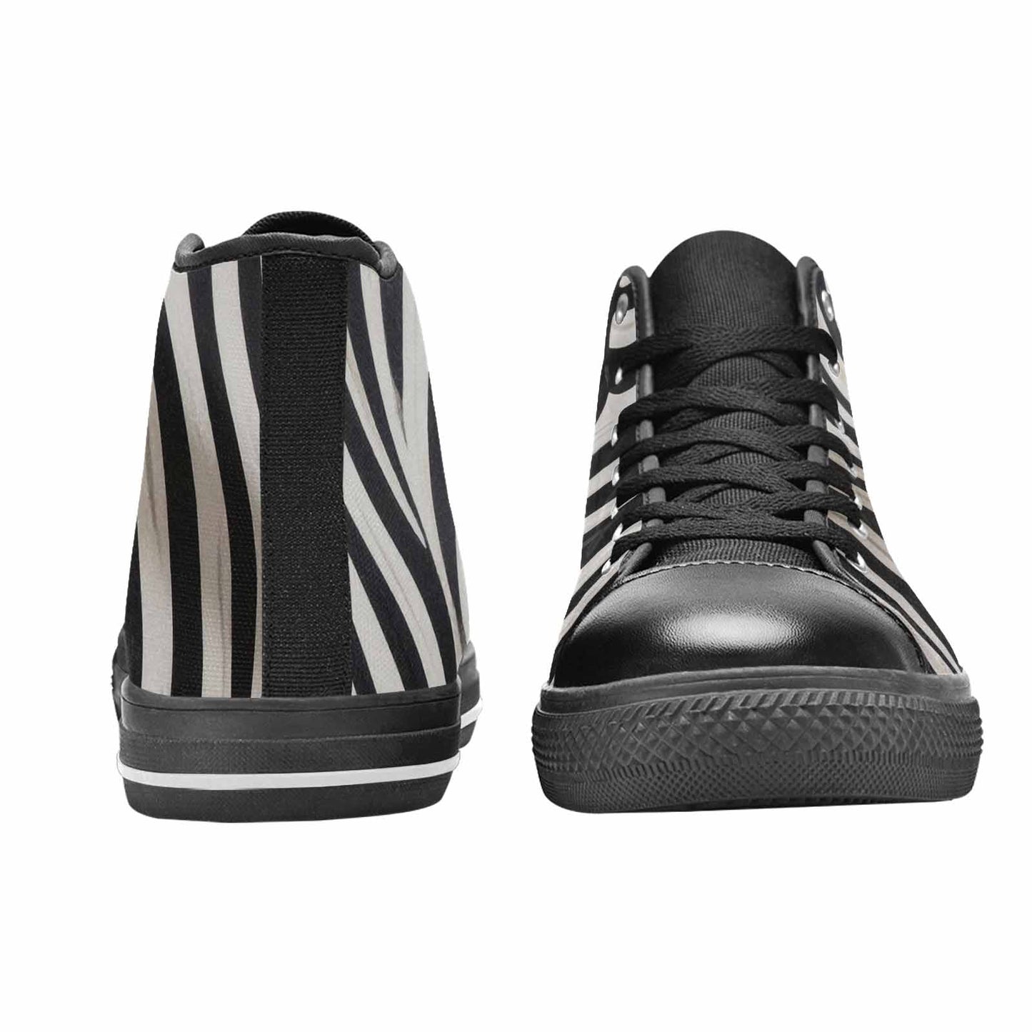WOMEN'S Modern Zebra Stripe High Top Canvas Vivid Sneakers
