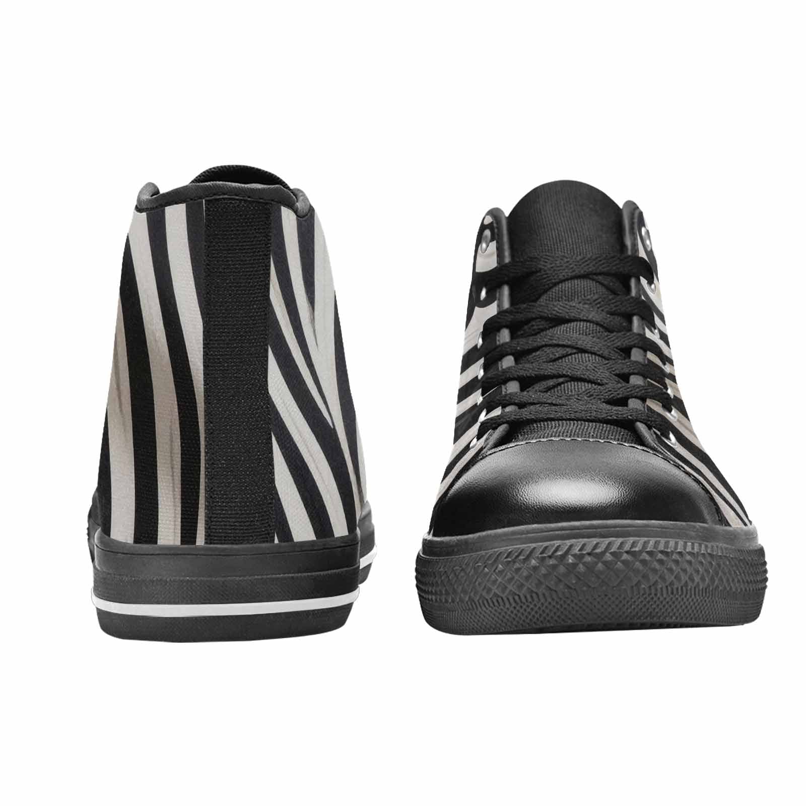 WOMEN'S Modern Zebra Stripe High Top Canvas Vivid Sneakers