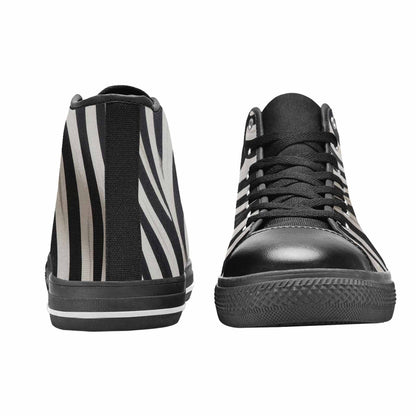 WOMEN'S Modern Zebra Stripe High Top Canvas Vivid Sneakers