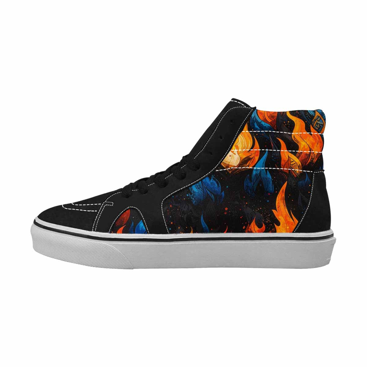 MEN'S Flame Burst High Top Canvas Neon Fantasy Custom Shoes
