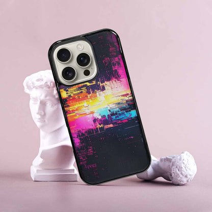 iPhone 16 Pro Case — Glitch Dark Art Seamless Pattern Vibrant, Unique Phone Case Design