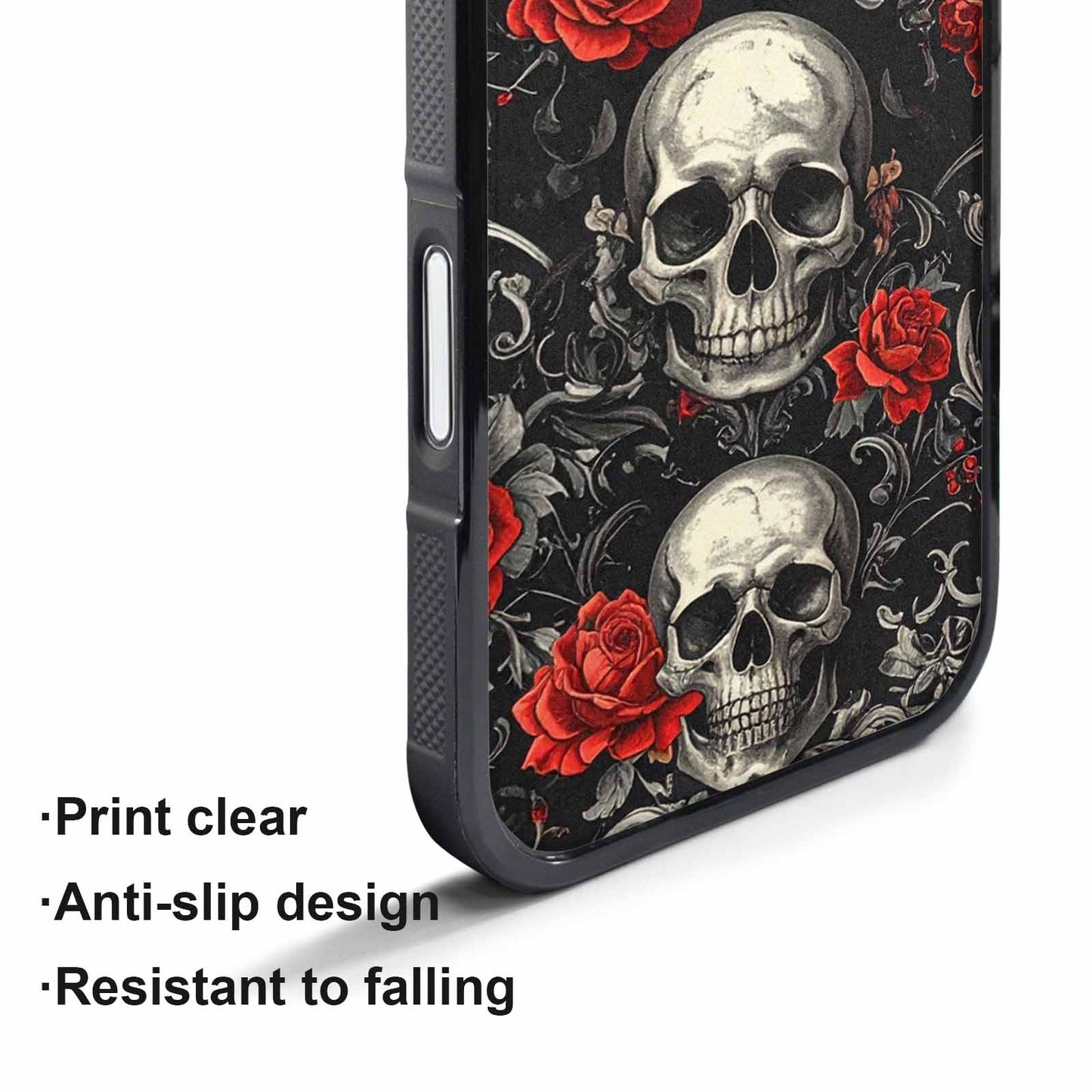 iPhone 17 Air Case — Skulls Roses Fine Line Gothic Skulls, Custom Art Phone Cover