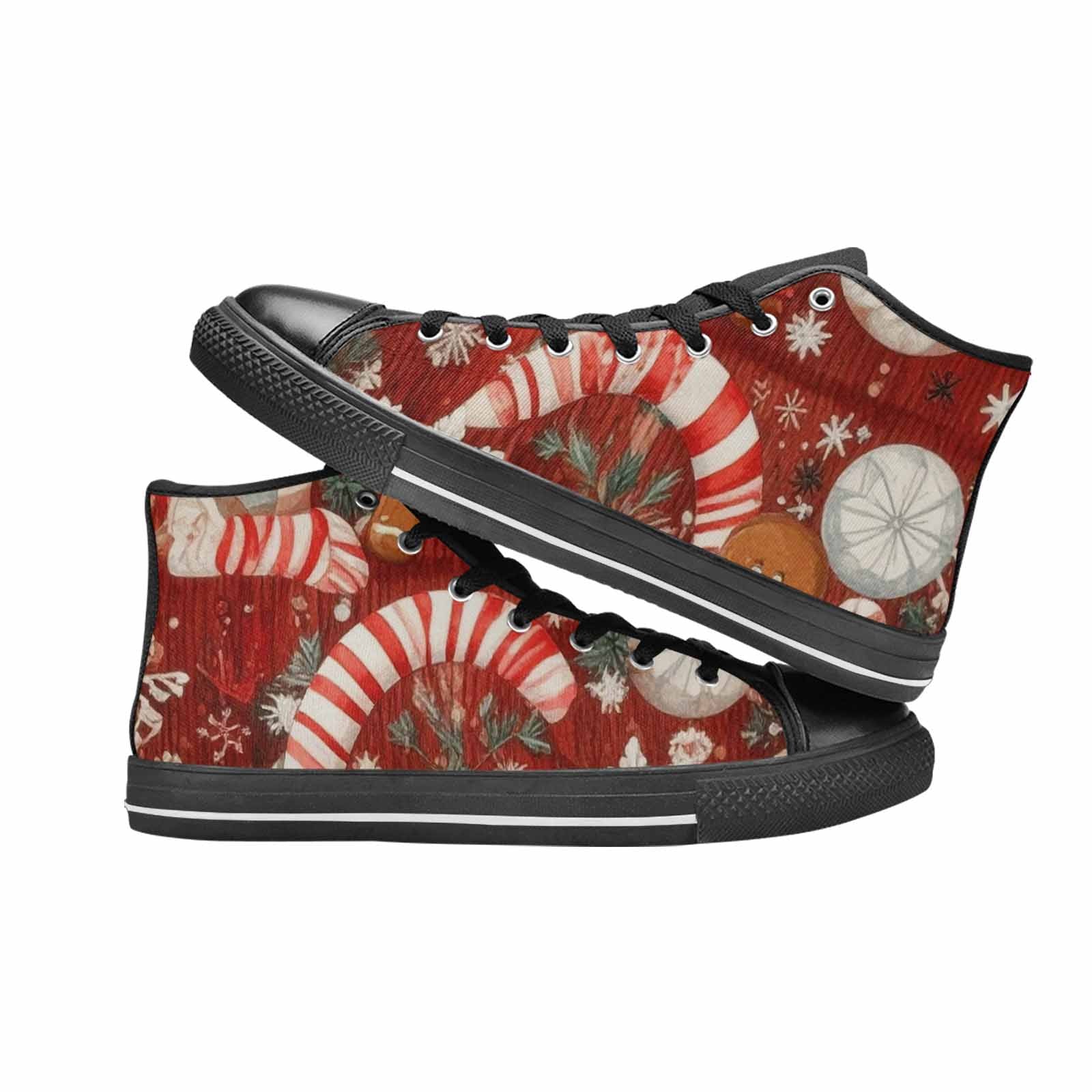 WOMEN'S Christmas Holly Snowflake High Top Canvas Cottagecore Shoes